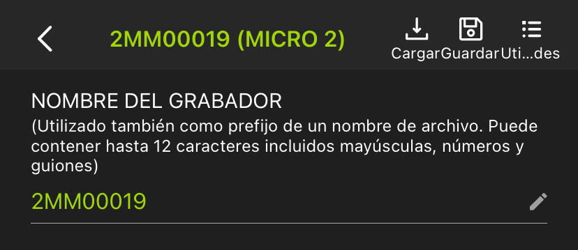 Captura de pantalla de la parte superior del editor de configuración emparejado, que se describe a continuación.