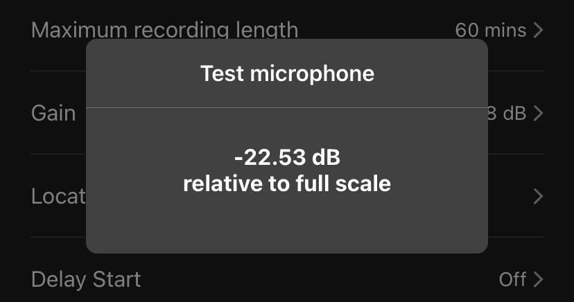 For example, "-20.56 dB relative to full scale."