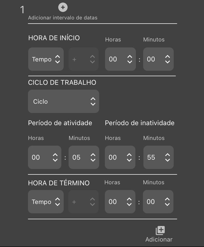Captura de tela de um exemplo de programação no Configuration Editor (Editor de Configurações), reproduzida no texto abaixo.