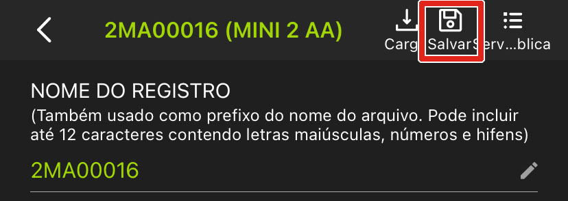 O ícone Save (Salvar) está localizado à direita do ícone Load (Carregar) e à esquerda do ícone Utilities (Utilitários).