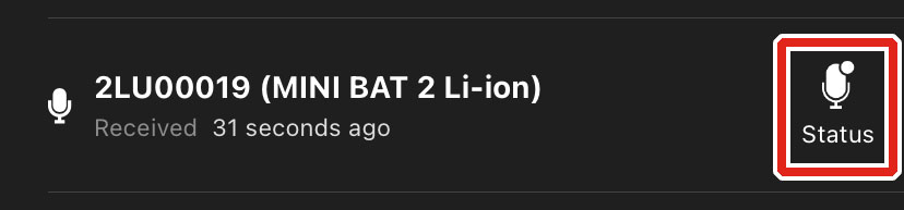 Screenshot of the Status icon.