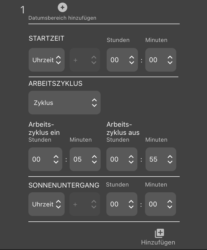 Screenshot eines Beispielplans im Konfigurations-Editor, der im nachfolgenden Text beschrieben wird.