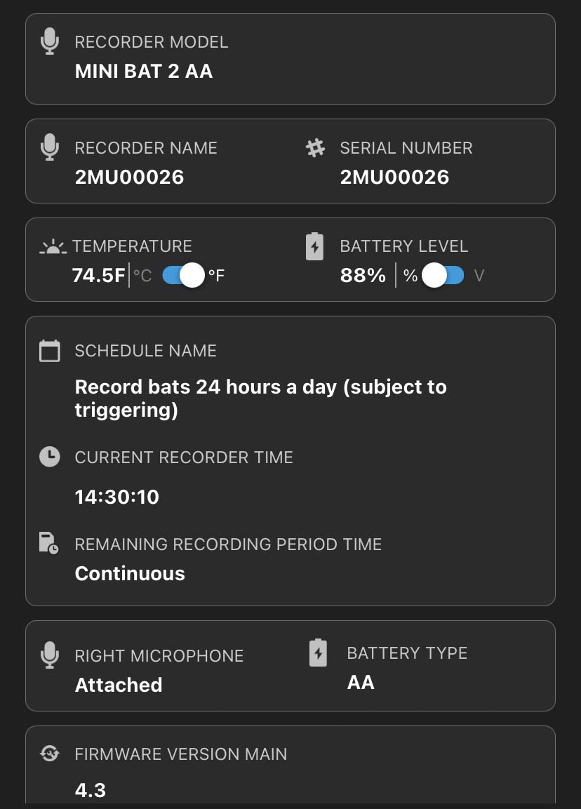 The following info fields are listed below the Storage Info Panel.