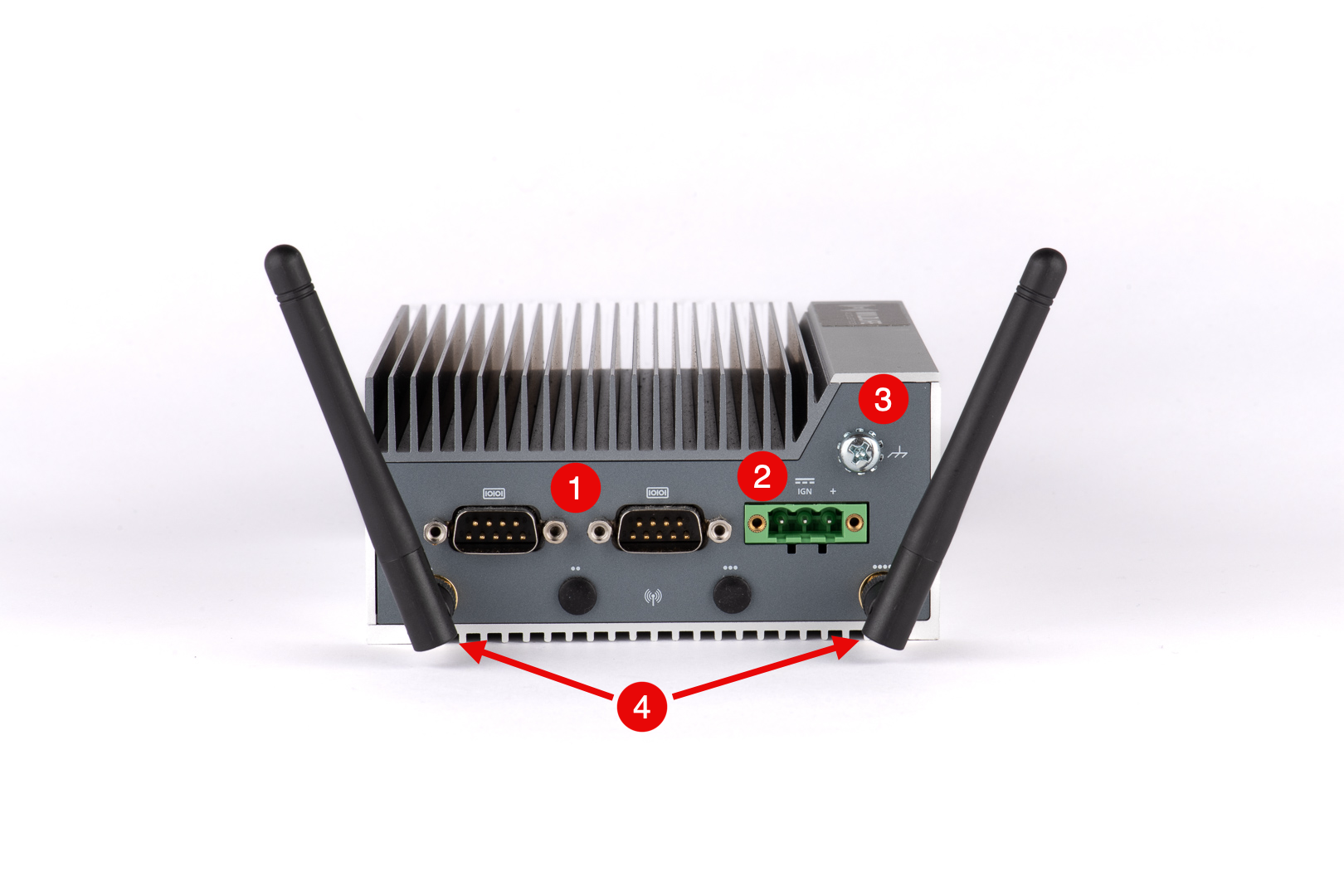 The following connection points are arranged on one end of the SMART Controller.